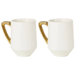 Hallmark Love You And Love You More Mugs, Set Of 2 -Hallmark Store White and Gold Love You and Love You More Mugs 1ERL1194 02
