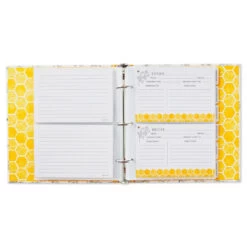 Hallmark Yellow Honeycomb Recipe Organizer Book -Hallmark Store Yellow Honeycomb Recipe Organizer Book 1TOG1031 03